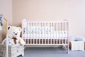 Łóżeczko dla dzieci New Baby ELSA biało-różowe