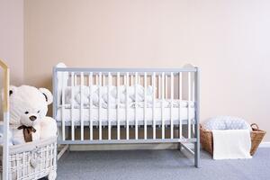 Łóżeczko dla dzieci New Baby ELSA Zebra biało-szare