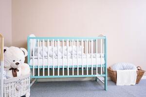 Łóżeczko dla dzieci New Baby ELSA biało-miętowe