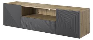 Wisząca szafka RTV Asha z szufladą i wnęką 167 cm - artisan / rivier stone mat