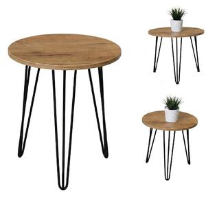 Stolik 50 cm okrągły nierozkładany, nogi Metalowe „ Hairpin legs_ ” I ArtDHome
