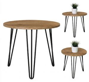 Stolik 70 cm okrągły nierozkładany, nogi Metalowe „ Hairpin legs_ ” I ArtDHome