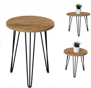 Stolik 50 cm okrągły nierozkładany, nogi Metalowe „ Hairpin legs_ ” I ArtDHome