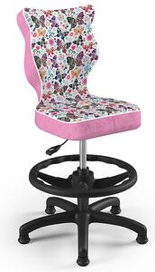 Krzesło dziecięce we wzory Petit Black z podnóżkiem rozmiar 3 (119-142 cm)