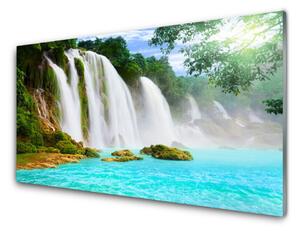 Obraz Szklany Wodospad Jezioro Natura