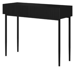 Nowoczesne biurko Nicole - czarny mat / czarne nóżki
