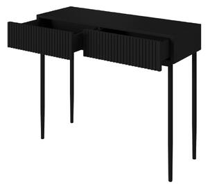 Nowoczesne biurko z szufladami i metalowymi nogami Nicole 100 cm - czarny mat / czarne nóżki
