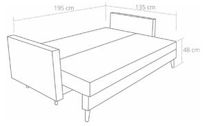 Sofa z Funkcją Spania Lahti Szary