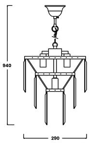 Amedeo lampa wisząca 4-punktowa chrom 17106/3+1-CHR