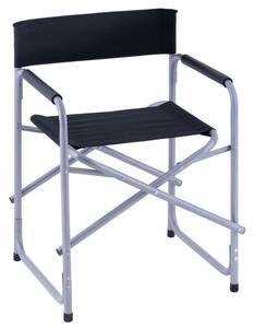 Krzesło kempingowe składane, stalowe, czarne, 73 cm
