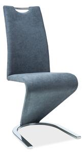 Krzesło tapicerowane tkaniną na chromowanej płozie H090