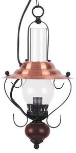 Rustykalna LAMPA wisząca ENNA 7869 Rabalux naftowa OPRAWA metalowy ZWIS retro miedź czarny przezroczysty
