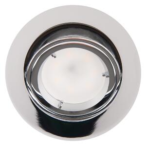 Okrągła LAMPA oczko H0038 Maxlight podtynkowa OPRAWA metalowa WPUST sufitowy chrom - Chrom