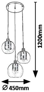 Wisząca LAMPA modernistyczna PHILANA 6496 Rabalux szklana OPRAWA kaskada ZWIS dekoracyjne kule balls złota przezroczysta