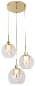 Wisząca LAMPA modernistyczna PHILANA 6496 Rabalux szklana OPRAWA kaskada ZWIS dekoracyjne kule balls złota przezroczysta