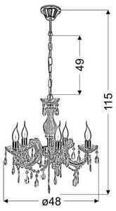 Żyrandol LAMPA wisząca maria teresa 35-94646 Candellux metalowa OPRAWA świecznikowy ZWIS pałacowy kryształki złote