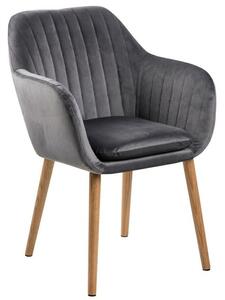 Welurowe krzesło skandynawskie Emilia Velvet dark grey