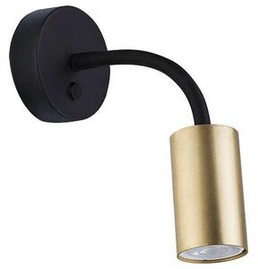 Kinkiet LAMPA ścienna EYE FLEX S 9067 Nowodvorski metalowa OPRAWA elastyczny peszel tuba mosiądz czarna - czarny || mosiądz