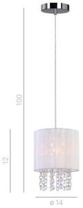 LAMPA wisząca ASTRA MDM1953-1 W Italux abażurowa OPRAWA glamour ZWIS z kryształkami crystal biały - biały