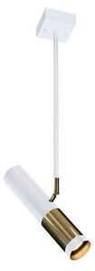 Sufitowa lampa nowoczesna KAVOS regulowana do przedpokoju biała mosiądz - biały