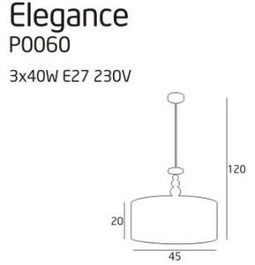 Żyrandol LAMPA wisząca ELEGANCE P0060 Maxlight klasyczna OPRAWA abażurowa ZWIS biały