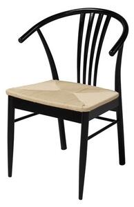 Designerskie krzesło drewniane z plecionym siedziskiem York