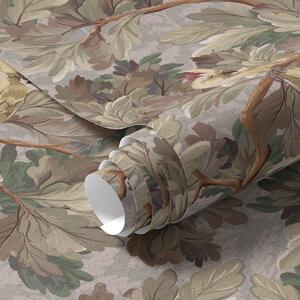 Tapety Ptaki na gałęziach w stylu botanicznym vintage, Tapety Z kwiatami, a00175 : Uwalls.pl