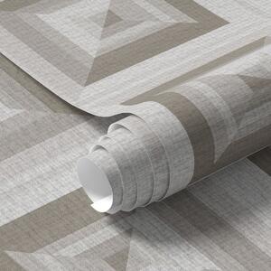 Tapety Geometryczny trójwymiarowy wzór w odcieniach szarości i beżu, Tapety w stylu skandynawskim, a00187 : Uwalls.pl