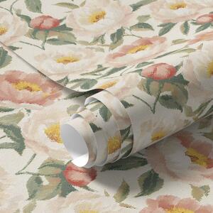 Tapety Akwarelowe piwonie w jasnych kolorach w stylu retro, Tapety Z kwiatami, Tapety Piwonie, a00193 : Uwalls.pl