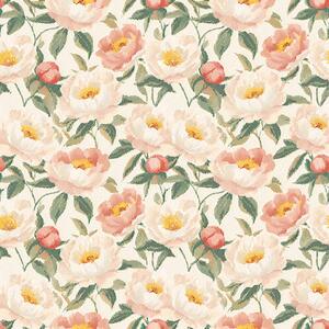 Tapety Akwarelowe piwonie w jasnych kolorach w stylu retro, Tapety Z kwiatami, Tapety Piwonie, a00193 : Uwalls.pl