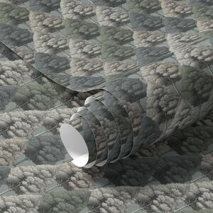 Tapety Geometryczny wzór lasu z drzewami w zielonych kolorach, Tapety natura, a00209 : Uwalls.pl