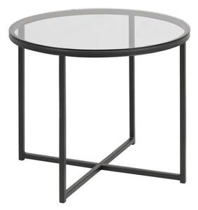 Okrągły stolik kawowy ze szklanym blatem Cross transparentny/czarny