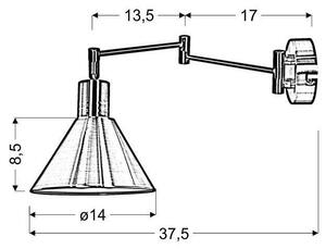 Industrialna LAMPA ścienna COPENHAGEN 21-41210 Candellux regulowana OPRAWA metalowa KINKIET na wysięgniku patyna - patyna