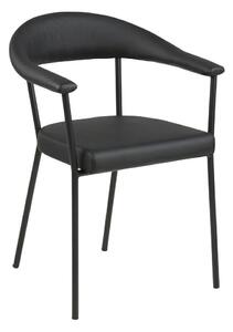 Czarne krzesło jadalniane z ekoskóry Ava