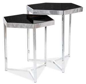 Zestaw dwóch stolików w stylu glamour Milos