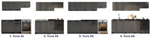 Zestaw mebli kuchennych grafit mat - Yuna 3X