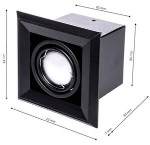 Podtynkowa LAMPA sufitowa BLOCCO ML472 Milagro metalowa OPRAWA LED 7W 3000K oczko do wbudowania kwadratowe czarne - czarny