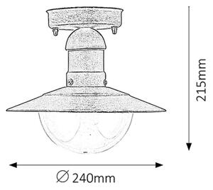 Zewnętrzna LAMPA sufitowa stropowa OSLO 8736 Rabalux industrialna OPRAWA ogrodowa outdoor IP44 antyczne złoto