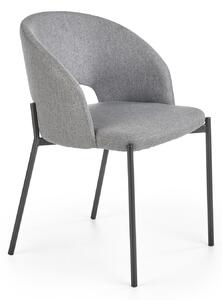 Krzesło z tapicerowanym siedziskiem i oparciem na metalowych nogach K373
