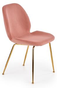 Tapicerowane krzesło na złotych nogach K381 Halmar