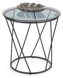Stolik ze szklanym blatem na metalowej podstawie Manila