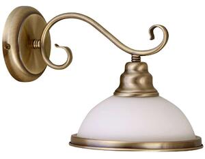 Ścienna LAMPA kinkiet ELISETT 2751 Rabalux szklana OPRAWA kopuła dzwonek metalowe ramię brązowa biała