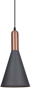 Industrialna LAMPA wisząca KHALEO MDM-3030/1 GR+RC Italux metalowa OPRAWA zwis loft stożek miedź szary - szary || miedziany || chrom