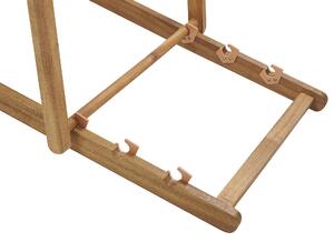 Zestaw 2 leżaków ogrodowych jasne drewno akacjowe / wzór geometryczny Anzio Beliani