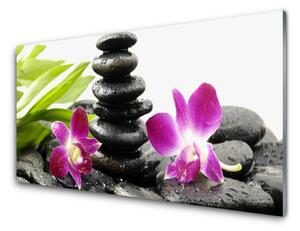 Obraz Szklany Kamienie Zen Spa Orchidea