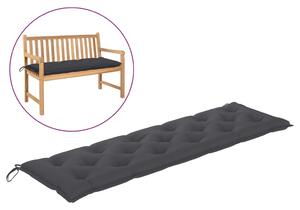 Poduszka na ławkę ogrodową, antracytowa, 180x50x7 cm, tkanina