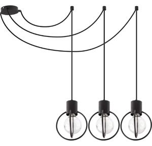 Druciana LAMPA wisząca AURA KOŁO 31085 Sigma industrialna OPRAWA zwis PAJĄK metalowy drut loft czarny - czarny