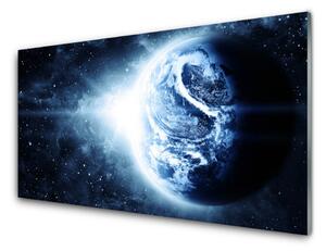 Panel Szklany do Kuchni Błękitna Planeta z Kosmosu