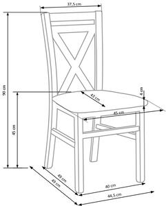 Drewniane krzesło do jadalni Klasyczne Ciemny orzech COOPER