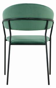 MebleMWM Krzesło zielone C-889 welurowe, czarne nogi